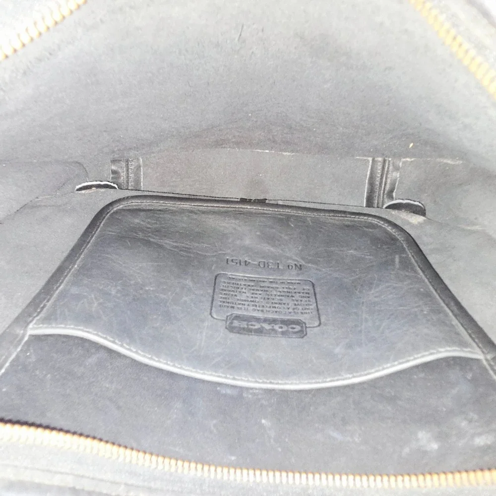 Coach Ergo Style Pocket Zip Black Leather Hobo Shoulder Bag Made in USA Vintage